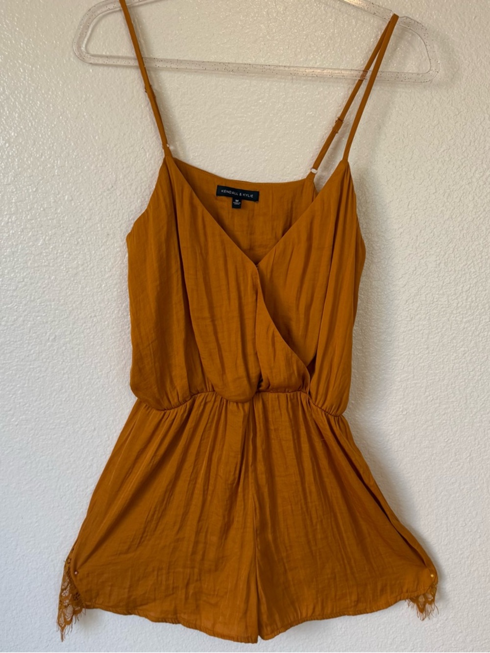 Kendall & Kylie Mustard Yellow V-Neck Sleeveless Romper